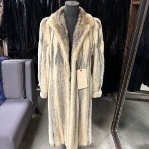 CROSS MINK LONG COAT - WAS 9K NOW A STEAL AT 1695 - SIZE S-M